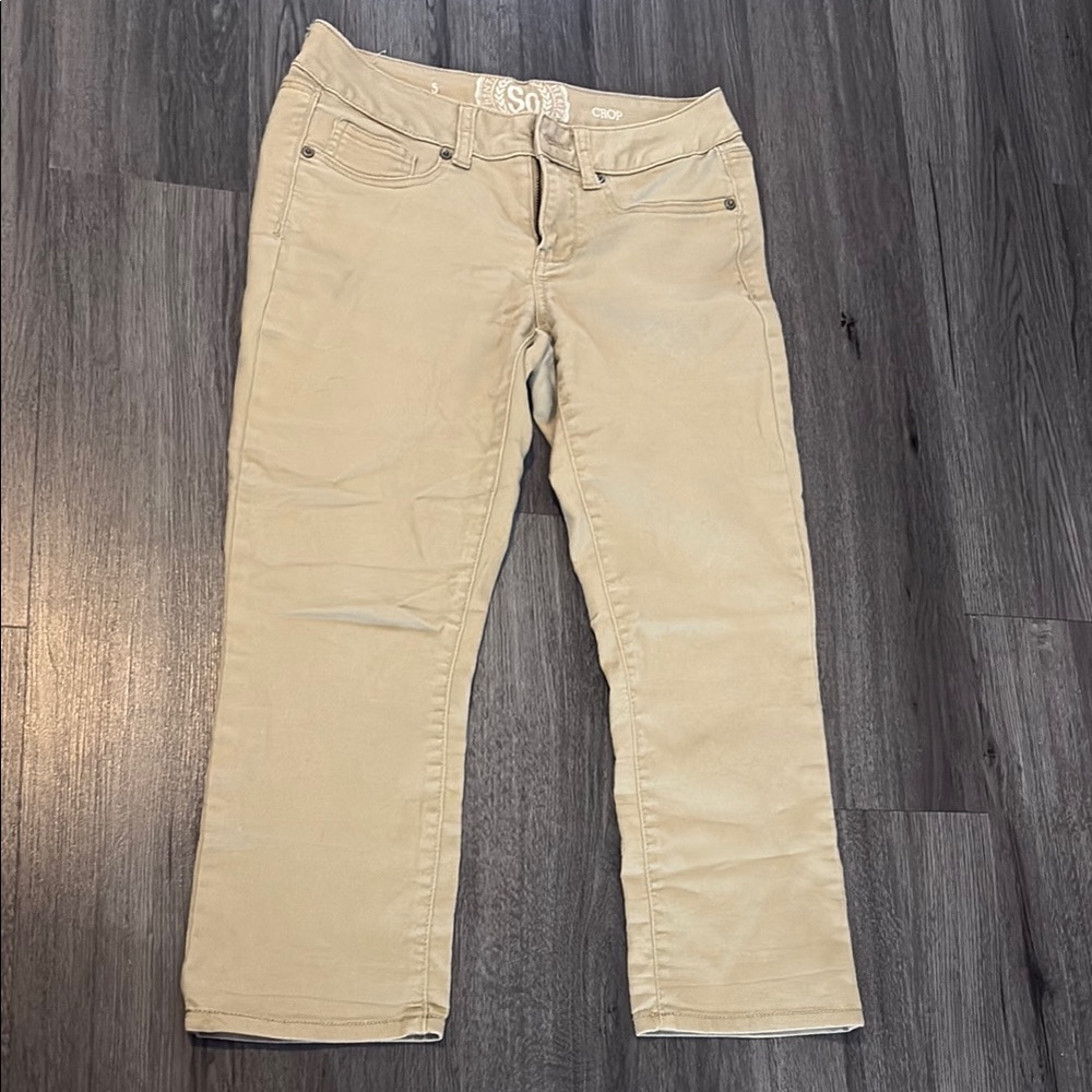 SO Tan Straight Leg Cropped Pants